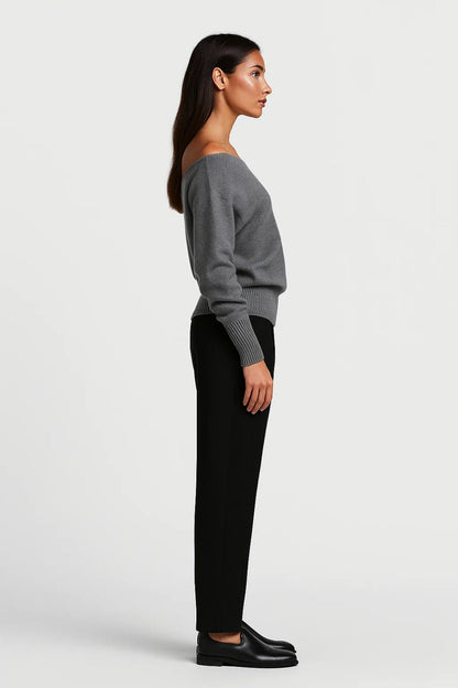 Pullover | Asymmetrischer Ausschnitt mit Schulterdetail | Moderner Stil