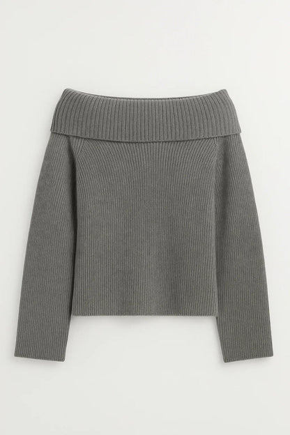 Pullover | Schulterfreier Ausschnitt | Eleganter Stil