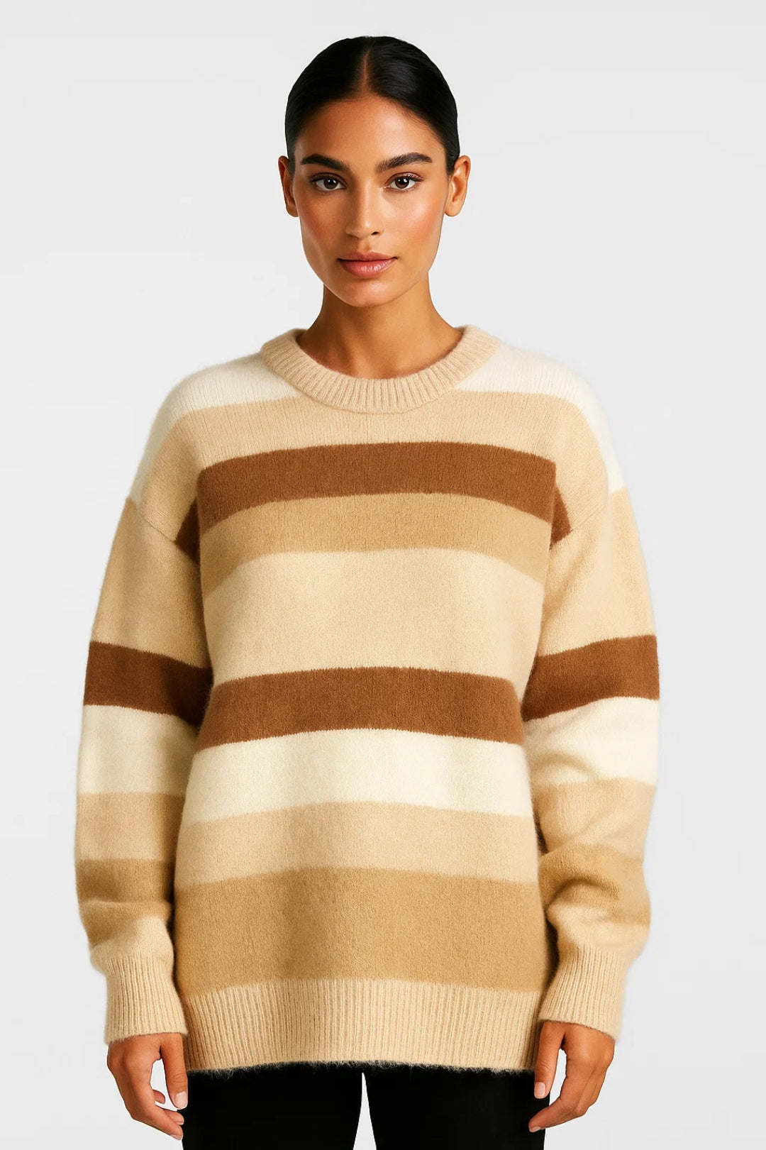 Pullover | Breite Streifen mit Rundhalsausschnitt | Moderner Stil