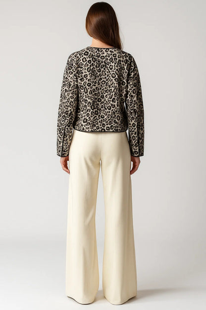 Herbstjacke mit Panterprint | Leicht gefüttert | Stylischer Animal-Look