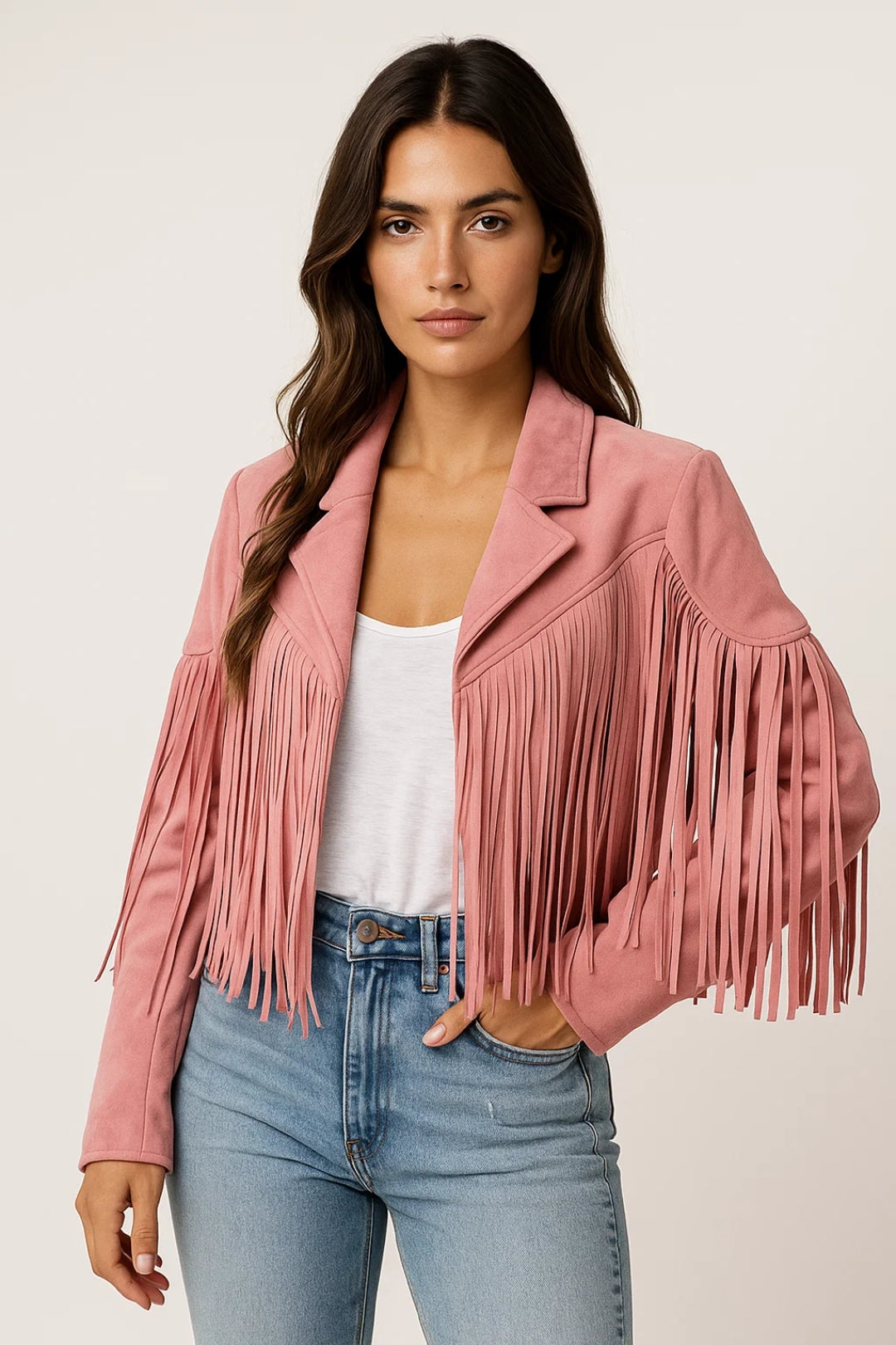 Kurze Damenjacke mit Fransen | Western-inspirierter Schnitt | Auffällig und Trendbewusst