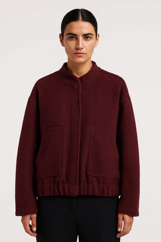 Jacke mit Stehkragen | Kastiger Schnitt | Elastischer Saum