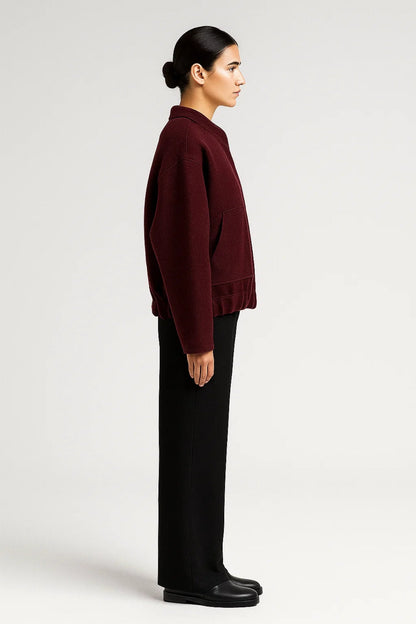 Jacke mit Stehkragen | Kastiger Schnitt | Elastischer Saum