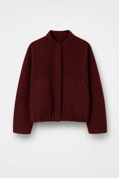 Jacke mit Stehkragen | Kastiger Schnitt | Elastischer Saum