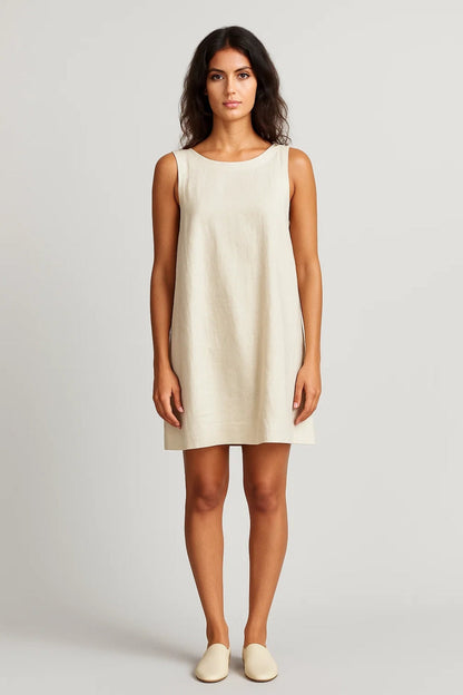 Ärmelloses Minikleid | Gerader Schnitt mit Rundhalsausschnitt | Schlicht und Alltagstauglich