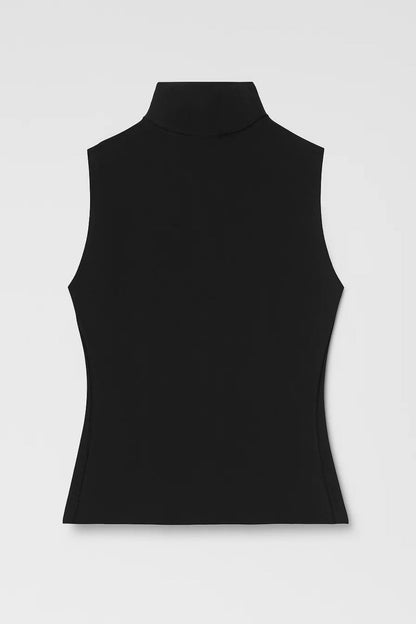 Ärmelloses Oberteil | Stehkragen | Schlichte Eleganz