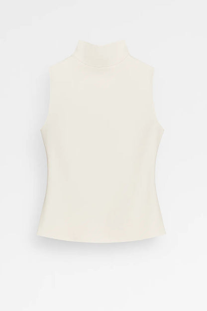 Ärmelloses Oberteil | Stehkragen | Schlichte Eleganz