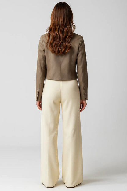 Cropped Blazerjacke | Goldknöpfe | In Weiß, Schwarz und Taupe