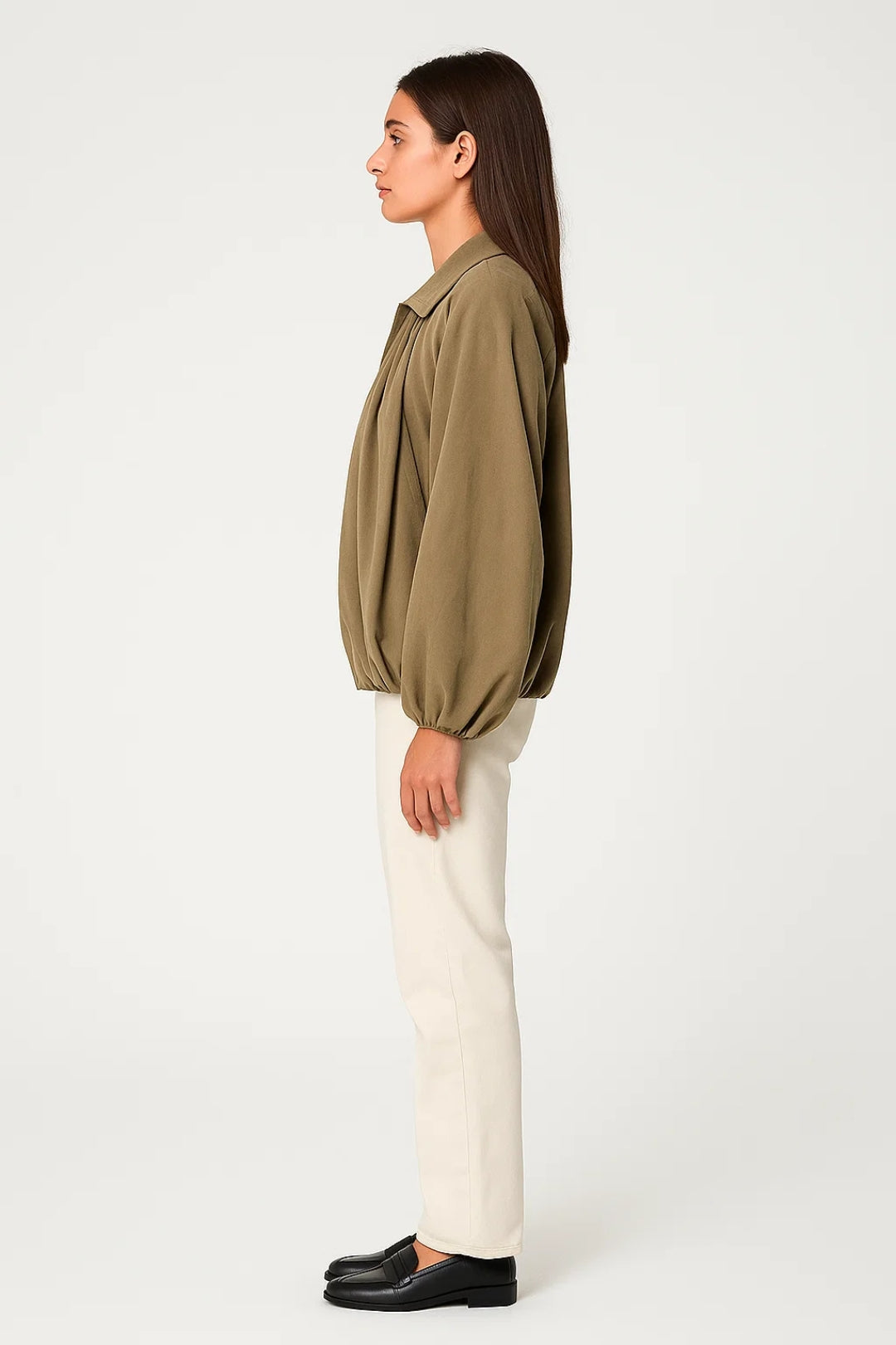 Kurze Jacke | Ballonärmel mit Faltenwurf | Moderner Schnitt