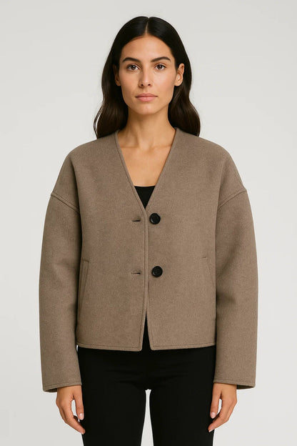 Kurzjacke mit V-Ausschnitt | Moderner Schnitt | Minimalistischer Stil