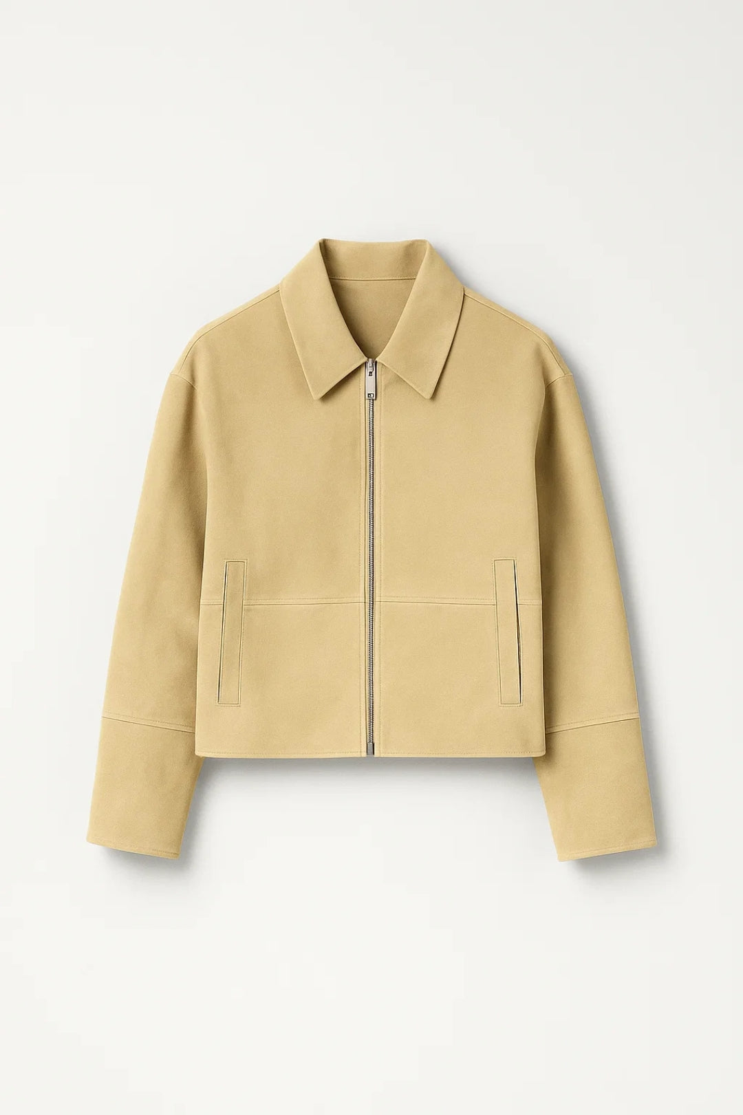 Kurze Damenjacke mit Reissverschluss | Klare Linien und Umlegekragen | Zeitlos und Vielseitig