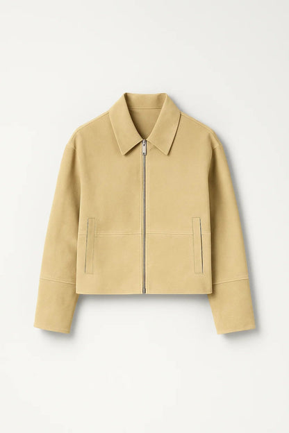 Kurze Damenjacke mit Reissverschluss | Klare Linien und Umlegekragen | Zeitlos und Vielseitig